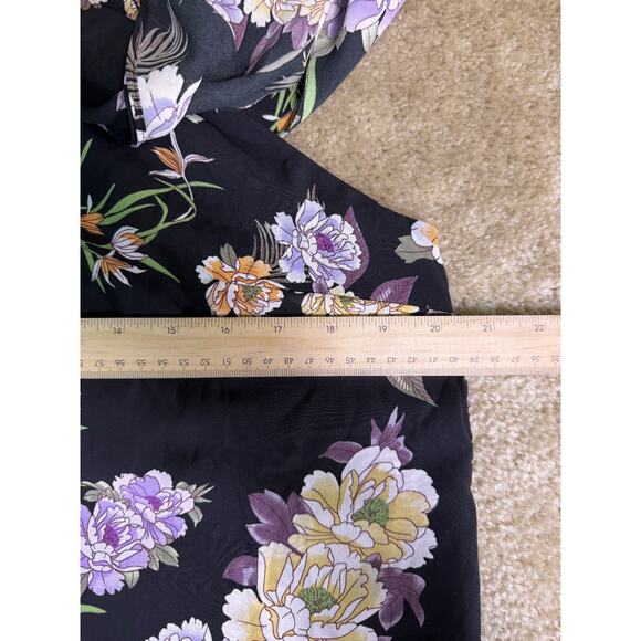 Truth And Fable Women’s Black Floral Shoulder Frill Dress Size XL E125 - Picture 8 of 10